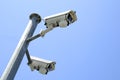 Surveillance security cameraÃ¢â¬â¢s Royalty Free Stock Photo